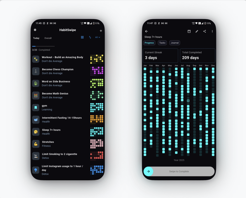 HabitSwipe Habit Tracker